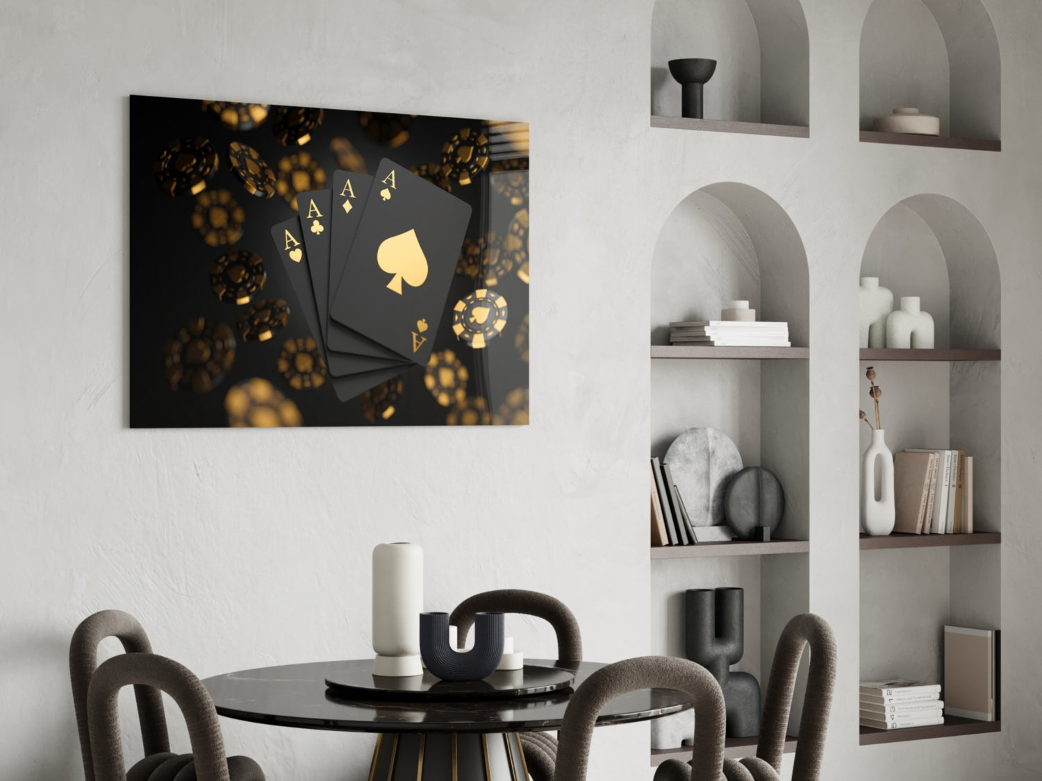 Gambler's Art Glass Wall Art.