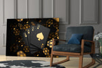 Casino bokeh cinematic glass wall art in luxury entryway