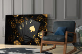 Casino bokeh cinematic glass wall art in luxury entryway