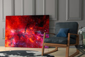 Telescope-photography cinematic glass wall art in study-themed hallway