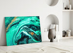 Agate-luxury cinematic glass wall art in fashion-house entry