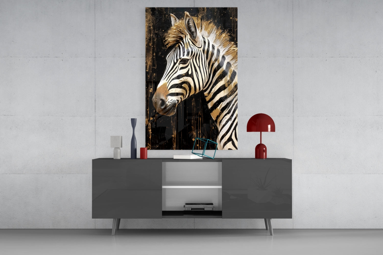 Zebra Glass Wall Art.