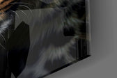 Wildlife big-cat cinematic glass wall art in country-house library