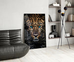 Safari portrait cinematic glass wall art in glamorous den