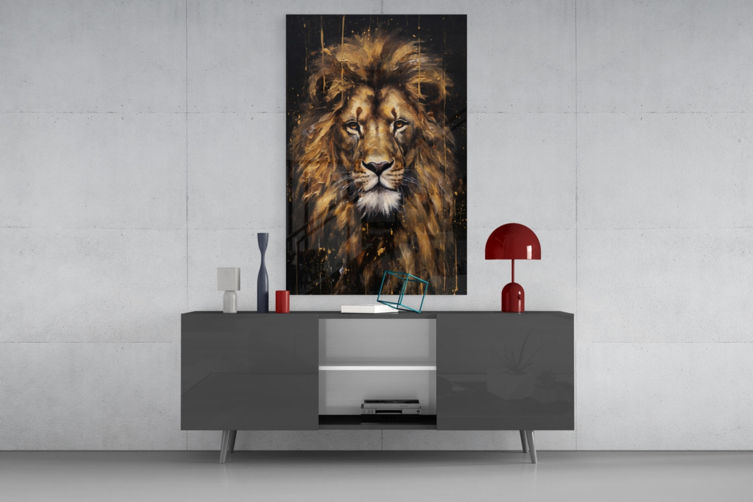 Lion Glass Wall Art.