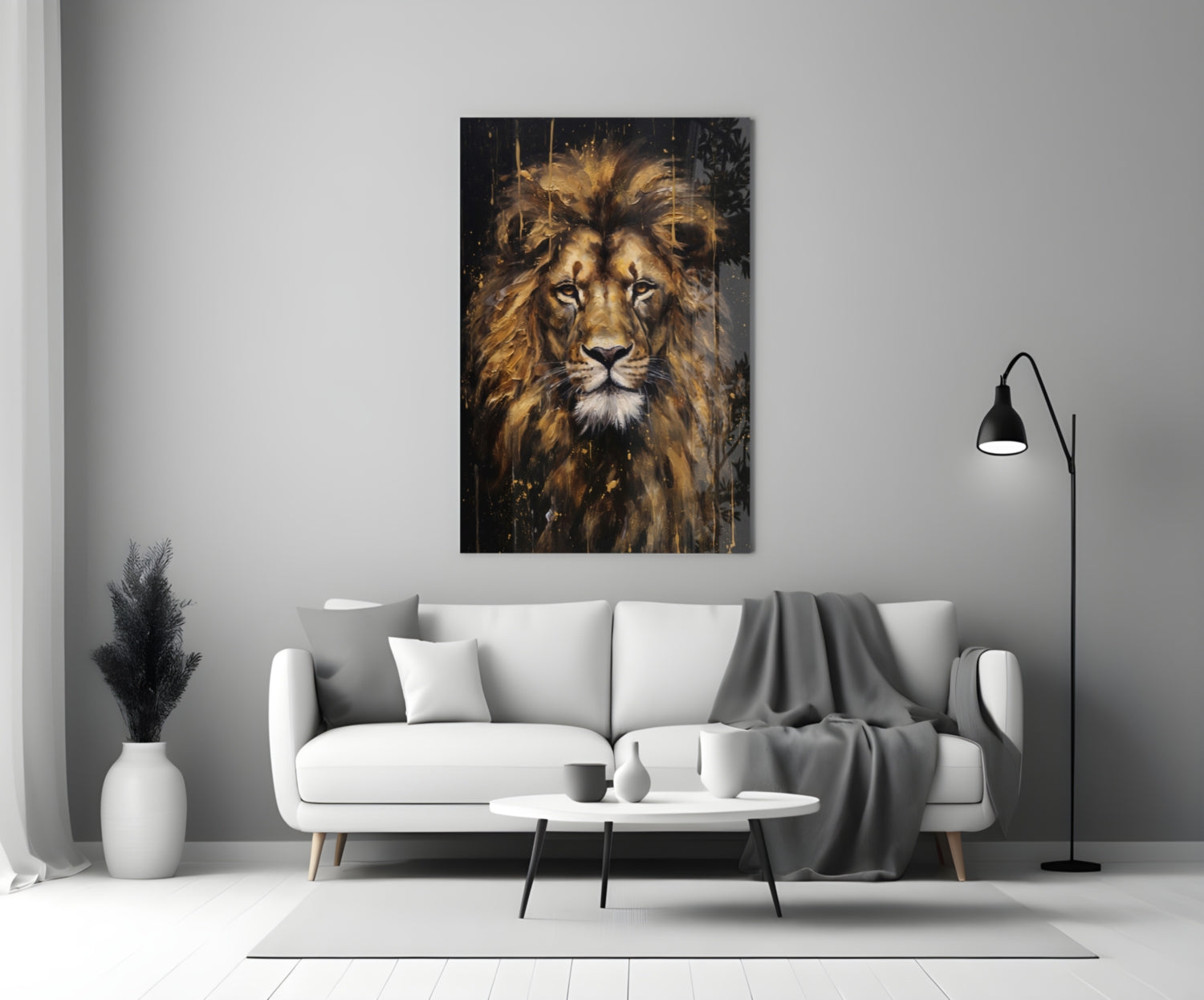 Lion Glass Wall Art.