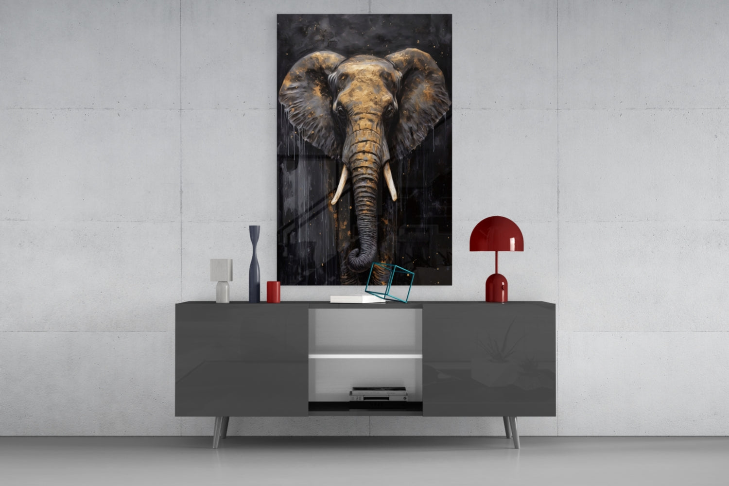 Elephant Glass Wall Art.