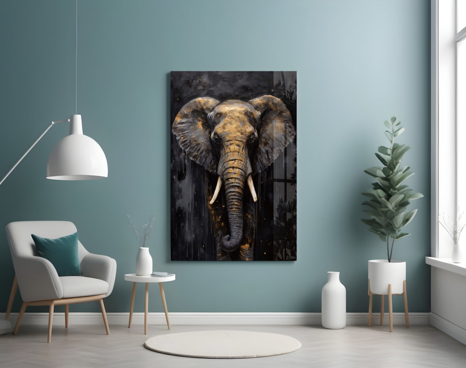 Elephant Glass Wall Art.