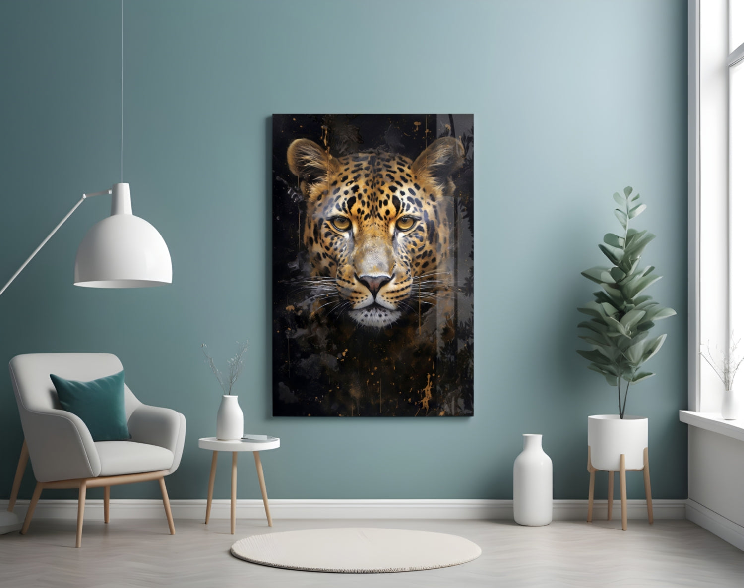 Leopard Glass Wall Art.