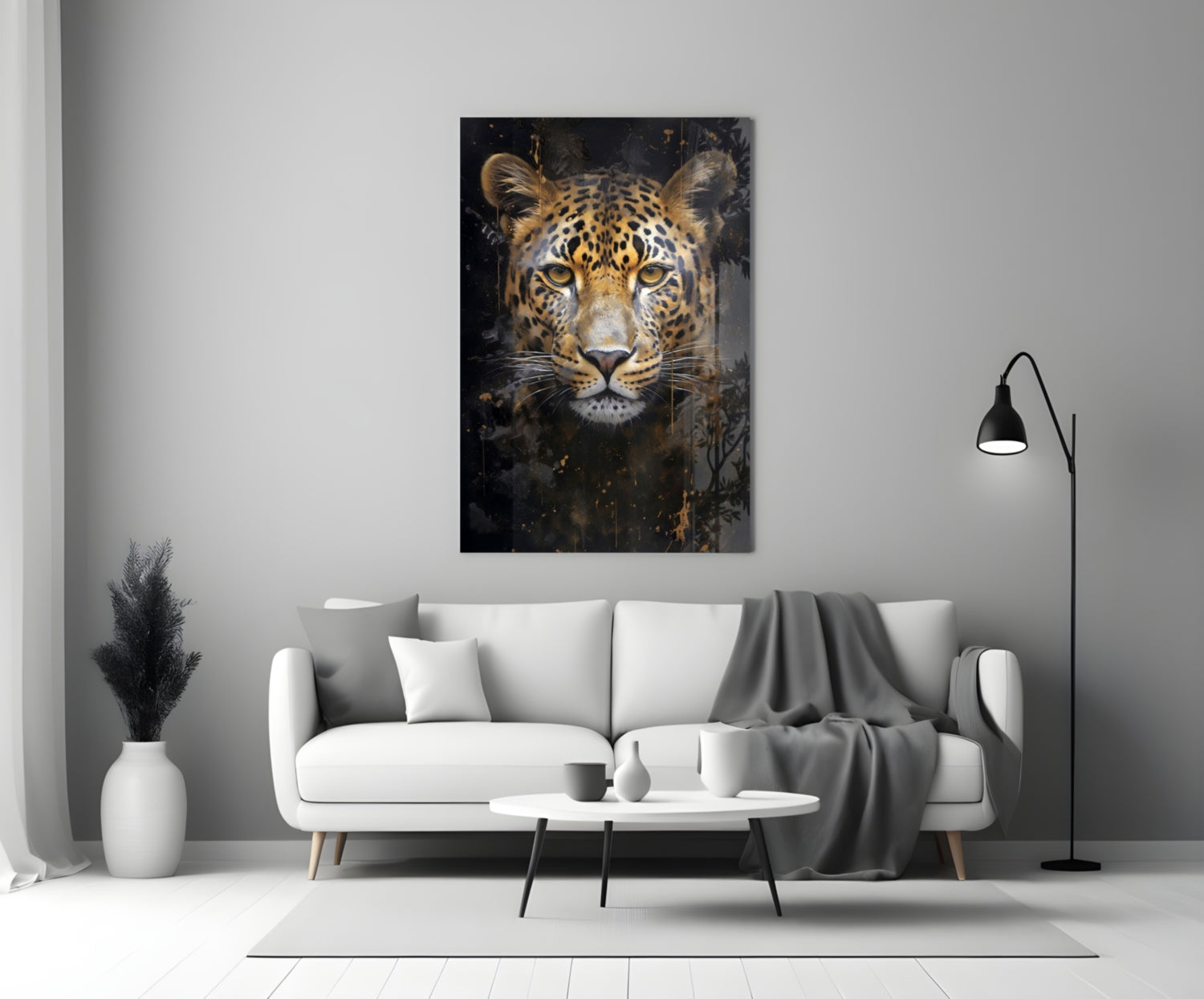 Leopard Glass Wall Art.