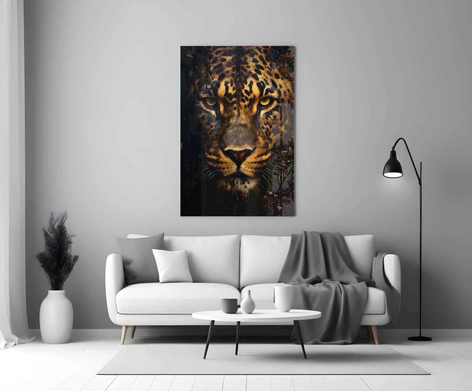 Leopard Glass Wall Art.