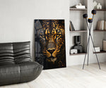 Safari-cinema portrait cinematic glass wall art in glamorous den