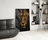 Safari-cinema portrait cinematic glass wall art in glamorous den