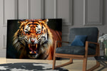 Wildlife photography cinematic glass wall art in study reading nook