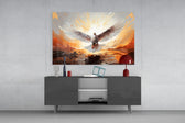 Devotional cinematic glass wall art in country-church-style entry