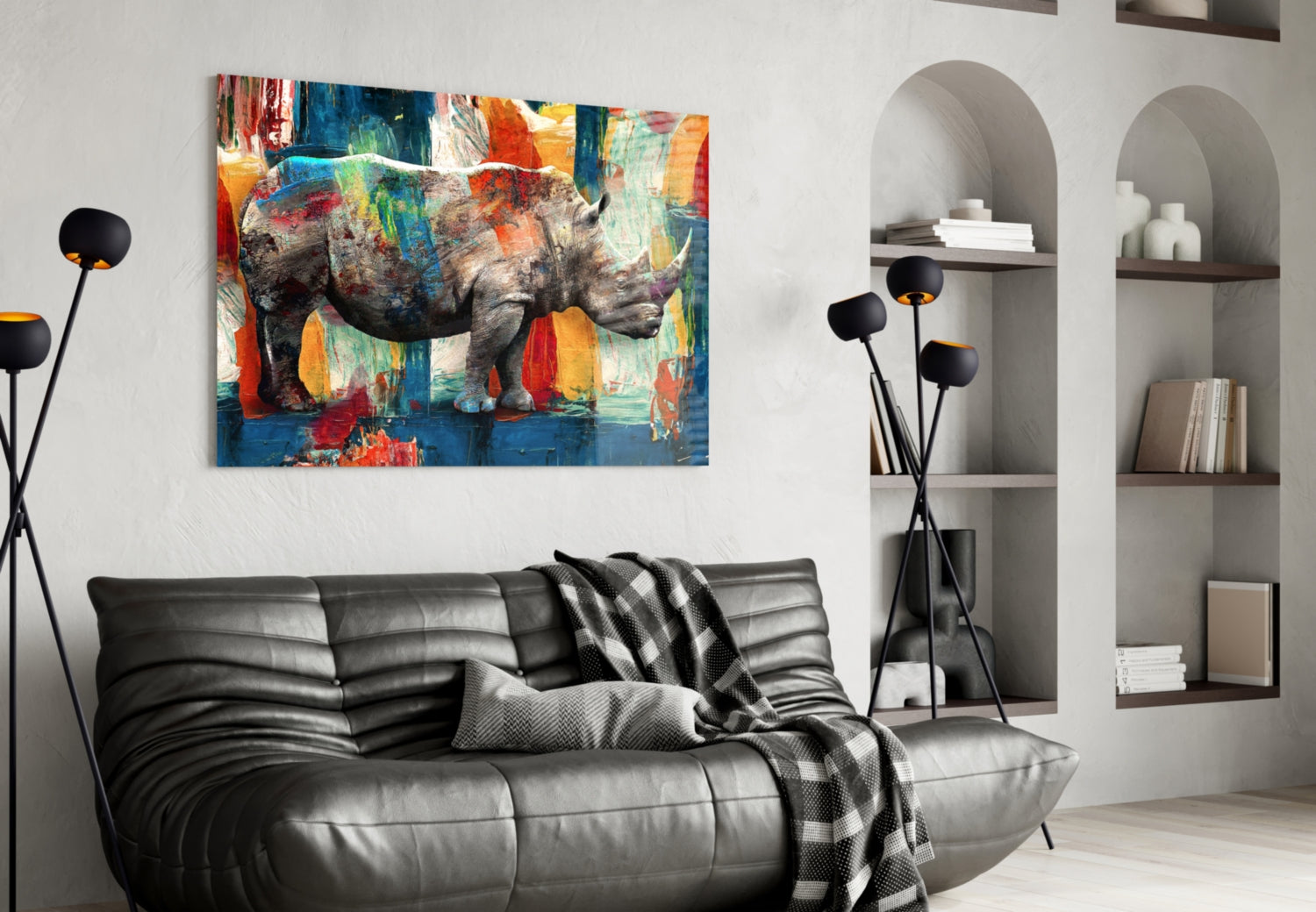 Rhino Glass Wall Art.