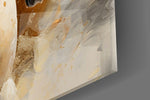 Oil-painting stallion cinematic glass wall art over modern dining sideboard