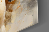 Oil-painting stallion cinematic glass wall art over modern dining sideboard