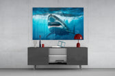 Cinema-marine cinematic glass wall art in country-house library