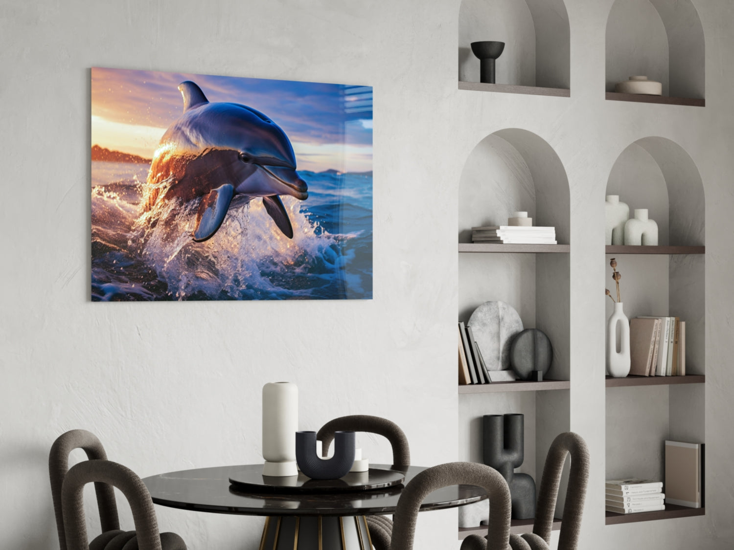 Dolphin Glass Wall Art.