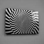 Optical illusion glass wall art in creative-agency entry