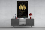 Aries celestial cinematic glass wall art in fashion-atelier reception
