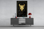 Taurus celestial cinematic glass wall art in fashion-atelier reception