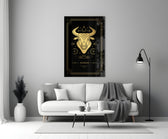 Astrology-themed Taurus cinematic glass wall art in reading nook