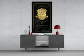 Gemini celestial cinematic glass wall art in fashion-atelier reception