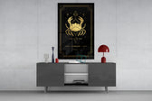 Cancer celestial cinematic glass wall art in fashion-atelier reception