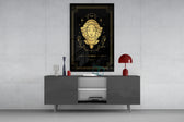 Virgo celestial cinematic glass wall art in fashion-atelier reception