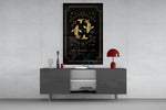 Pisces celestial cinematic glass wall art in fashion-atelier reception