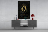 Pisces celestial cinematic glass wall art in fashion-atelier reception