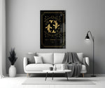 Astrology-themed Pisces cinematic glass wall art in reading nook