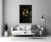 Astrology-themed Pisces cinematic glass wall art in reading nook