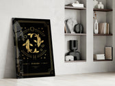 Mystical Pisces cinematic glass wall art in heritage stairwell