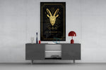 Capricorn celestial cinematic glass wall art in fashion-atelier reception