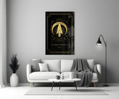 Astrology-themed Sagittarius cinematic glass wall art in reading nook