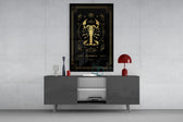 Cancer celestial cinematic glass wall art in fashion-atelier reception