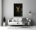 Astrology-themed Cancer cinematic glass wall art in reading nook