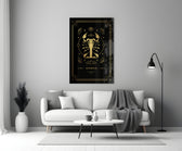 Astrology-themed Cancer cinematic glass wall art in reading nook