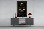 Libra celestial cinematic glass wall art in fashion-atelier reception