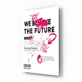 We Are The Future streetwear ivory cinematic glass wall art beside dresser in teen bedroom