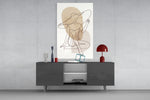Pinterest-poster boho cinematic glass wall art in light-filled garden room