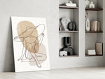 Scandi-modern seated cinematic glass wall art in heritage hallway