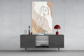 Pinterest-poster boho cinematic glass wall art in light-filled garden room