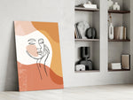Scandi-modern serene cinematic glass wall art in heritage hallway