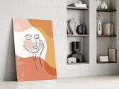 Scandi-modern serene cinematic glass wall art in heritage hallway