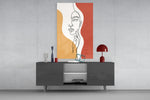 Pinterest-poster boho cinematic glass wall art in light-filled garden room