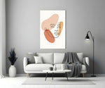 Continuous-line woman cinematic glass wall art in boutique cafe entry